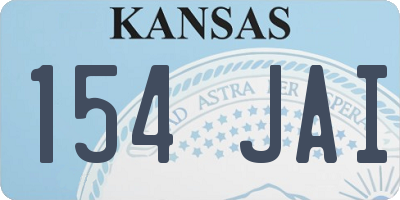 KS license plate 154JAI