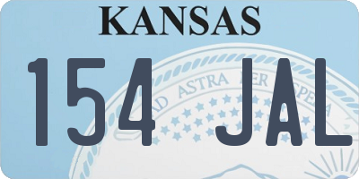 KS license plate 154JAL