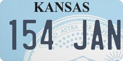 KS license plate 154JAN