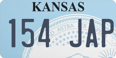 KS license plate 154JAP