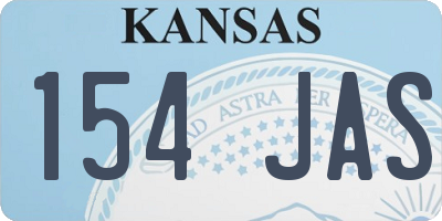 KS license plate 154JAS