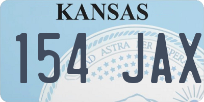 KS license plate 154JAX