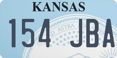 KS license plate 154JBA