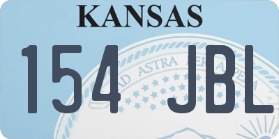 KS license plate 154JBL