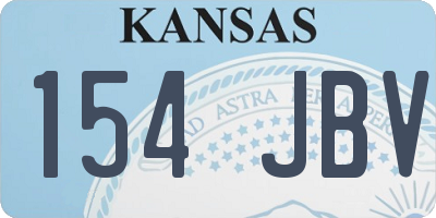 KS license plate 154JBV