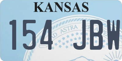 KS license plate 154JBW
