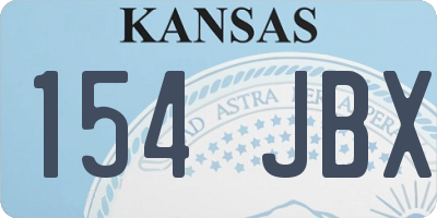 KS license plate 154JBX