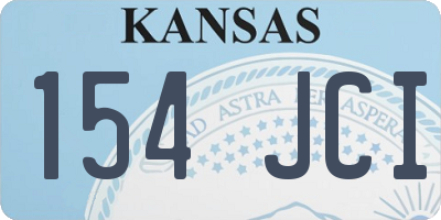 KS license plate 154JCI