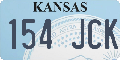 KS license plate 154JCK