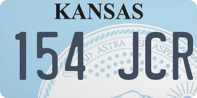 KS license plate 154JCR