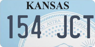 KS license plate 154JCT