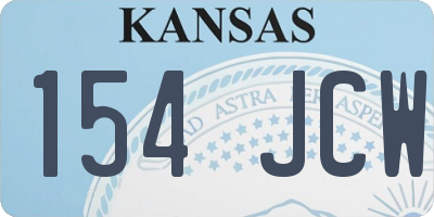 KS license plate 154JCW