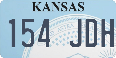 KS license plate 154JDH