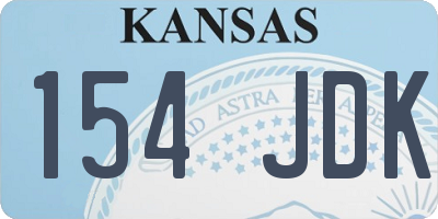 KS license plate 154JDK