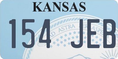 KS license plate 154JEB