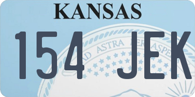 KS license plate 154JEK