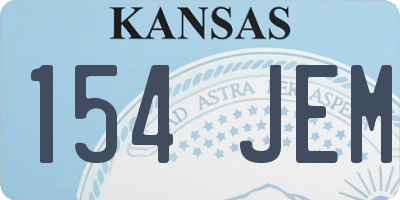 KS license plate 154JEM