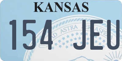 KS license plate 154JEU