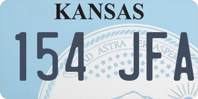 KS license plate 154JFA