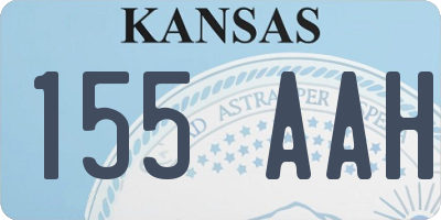 KS license plate 155AAH