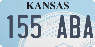 KS license plate 155ABA