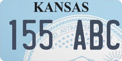 KS license plate 155ABC