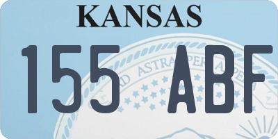 KS license plate 155ABF