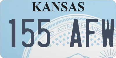KS license plate 155AFW