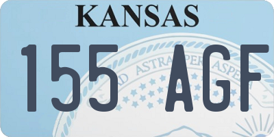 KS license plate 155AGF