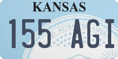 KS license plate 155AGI