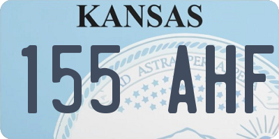 KS license plate 155AHF