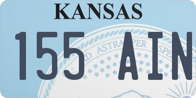 KS license plate 155AIN