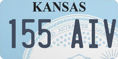 KS license plate 155AIV
