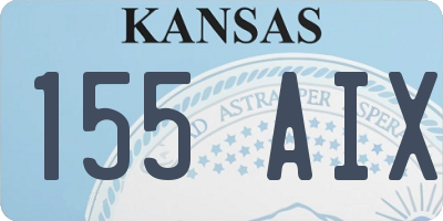 KS license plate 155AIX