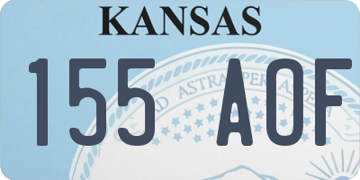 KS license plate 155AOF