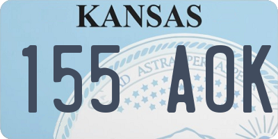 KS license plate 155AOK