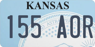 KS license plate 155AOR