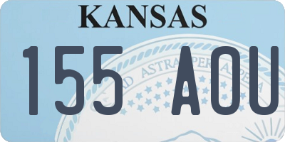 KS license plate 155AOU