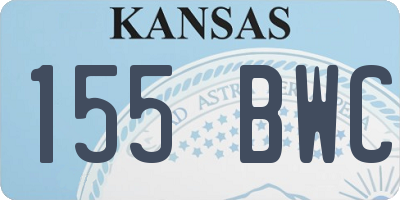 KS license plate 155BWC
