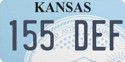 KS license plate 155DEF