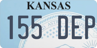 KS license plate 155DEP