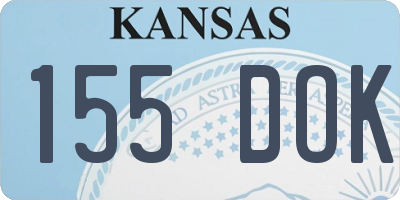 KS license plate 155DOK