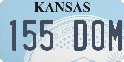 KS license plate 155DOM