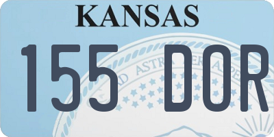 KS license plate 155DOR