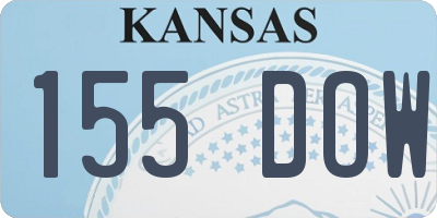 KS license plate 155DOW