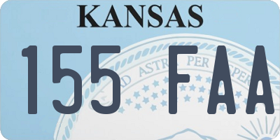 KS license plate 155FAA