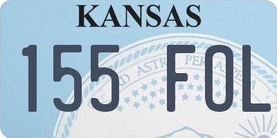 KS license plate 155FOL