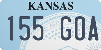 KS license plate 155GOA