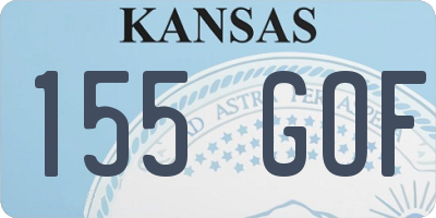 KS license plate 155GOF
