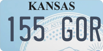 KS license plate 155GOR